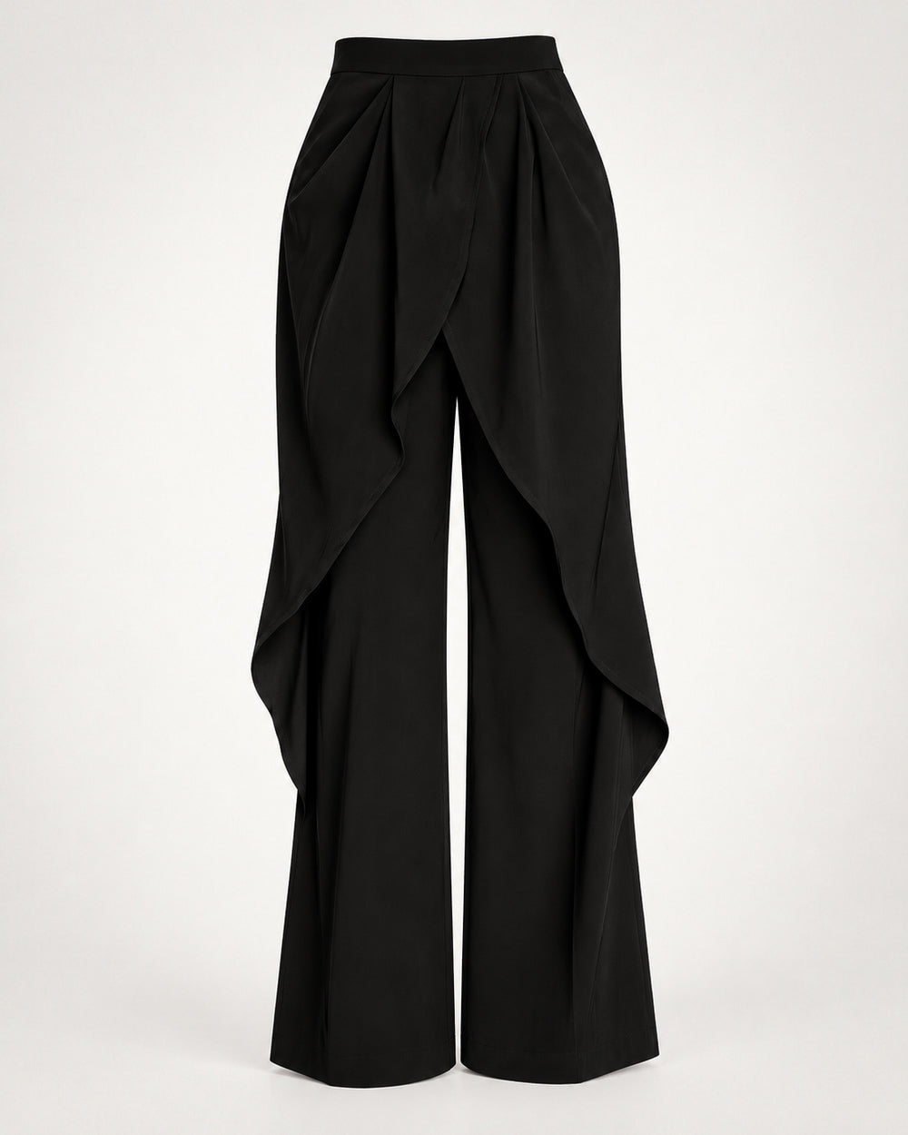 Draped Wide-Leg Trouser