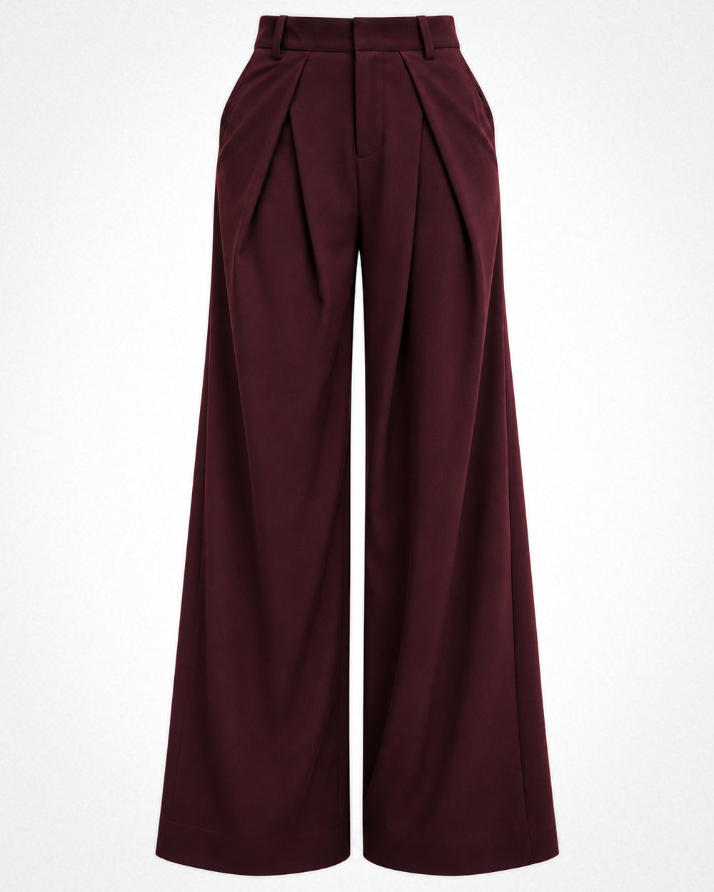 Sculpt Wide-Leg Trouser - Rich Maroon