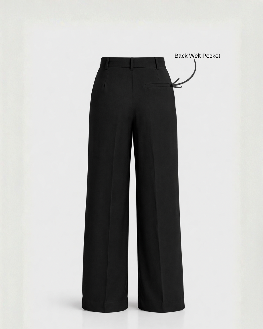 High Waist Pleated Trousers Jet Black