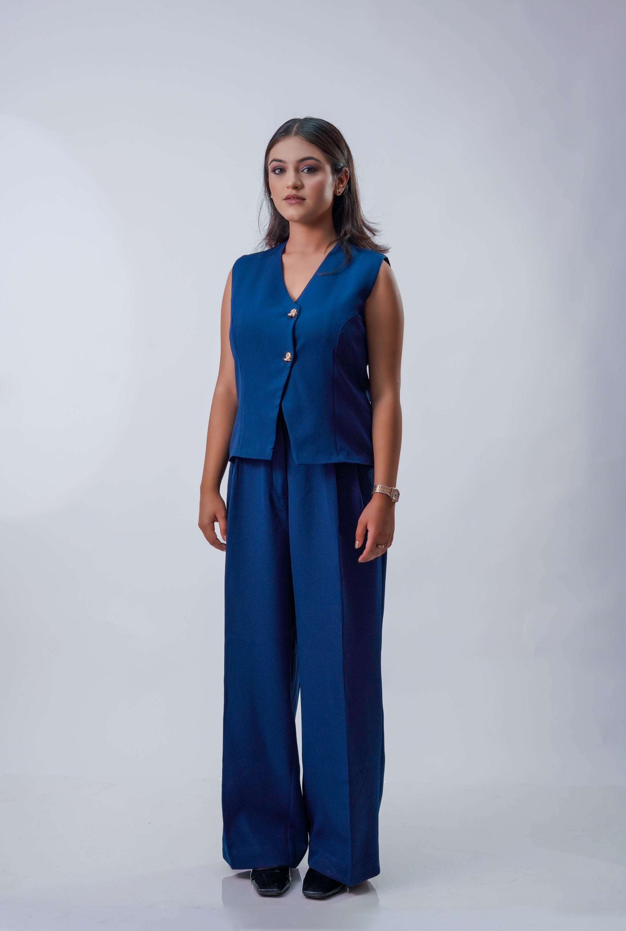 deep marine blue vest + trouser