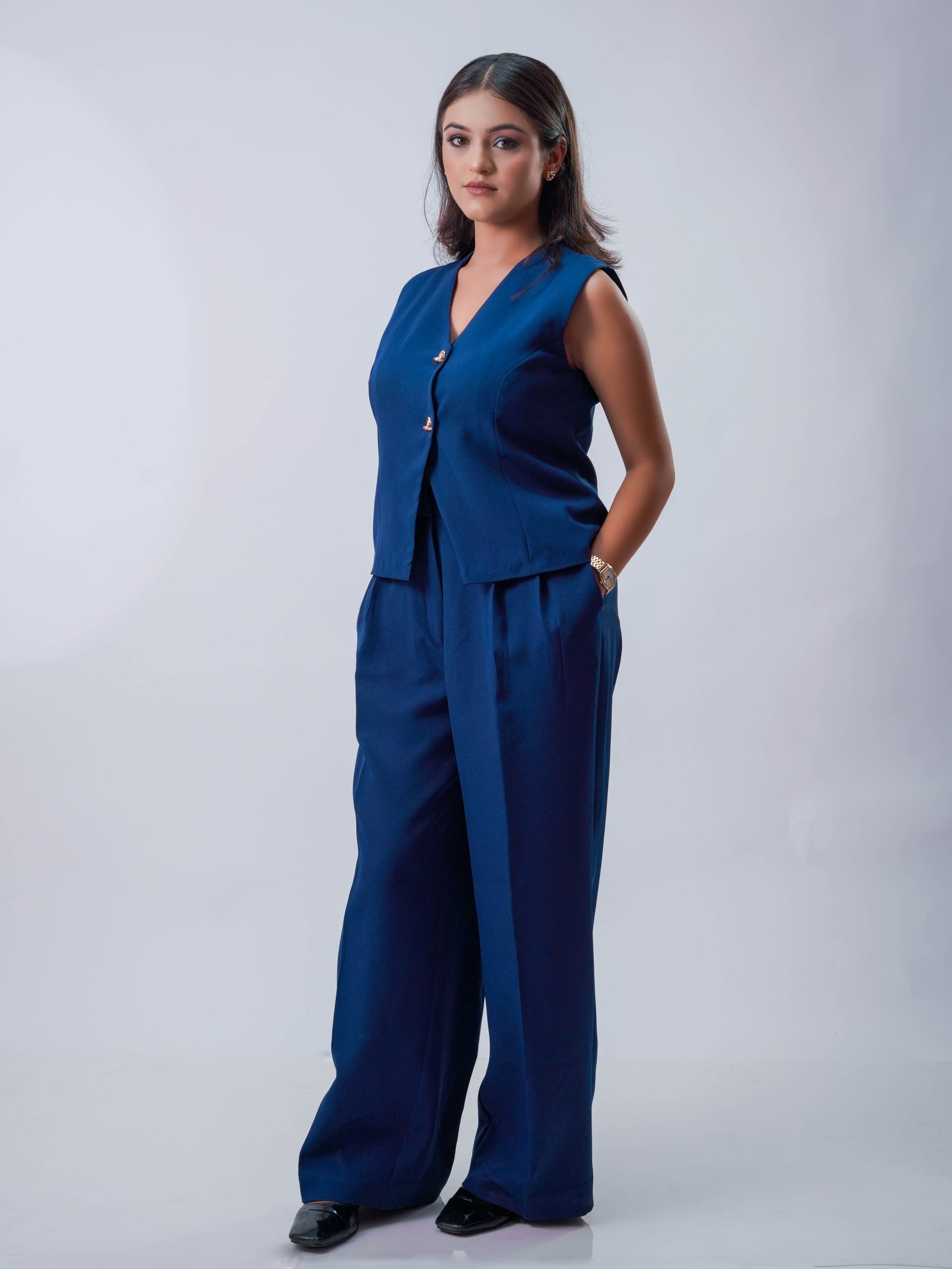 deep marine blue vest + trouser