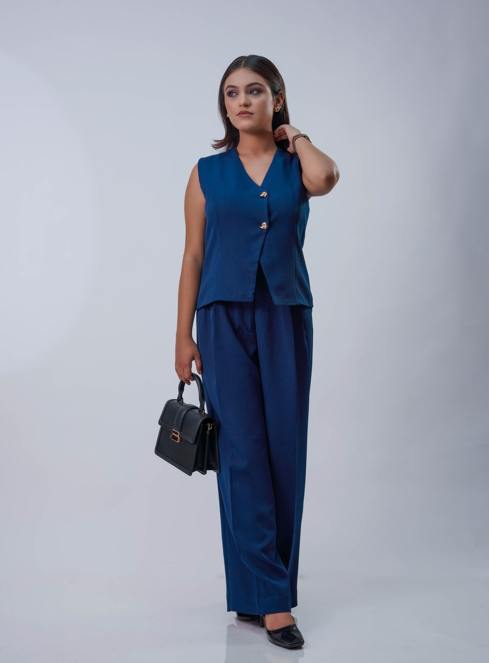 deep marine blue vest + trouser