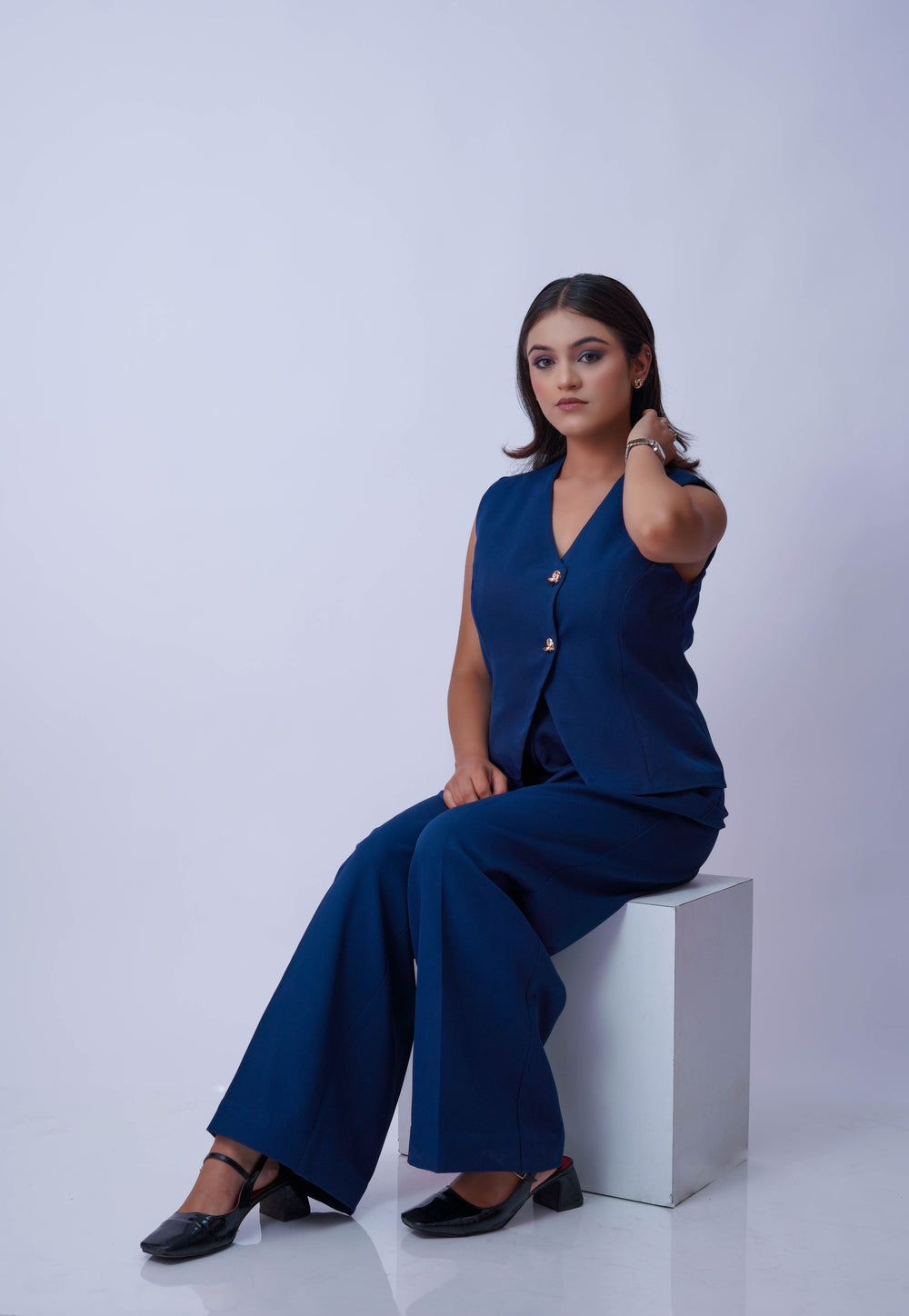 deep marine blue only vest