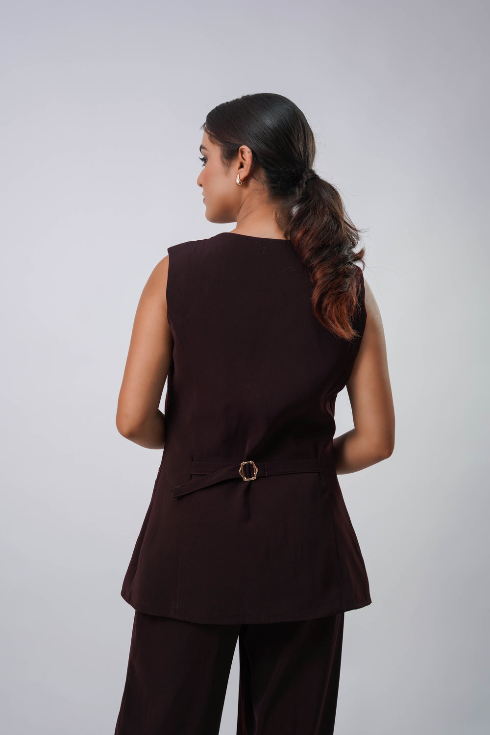 rich maroon only vest