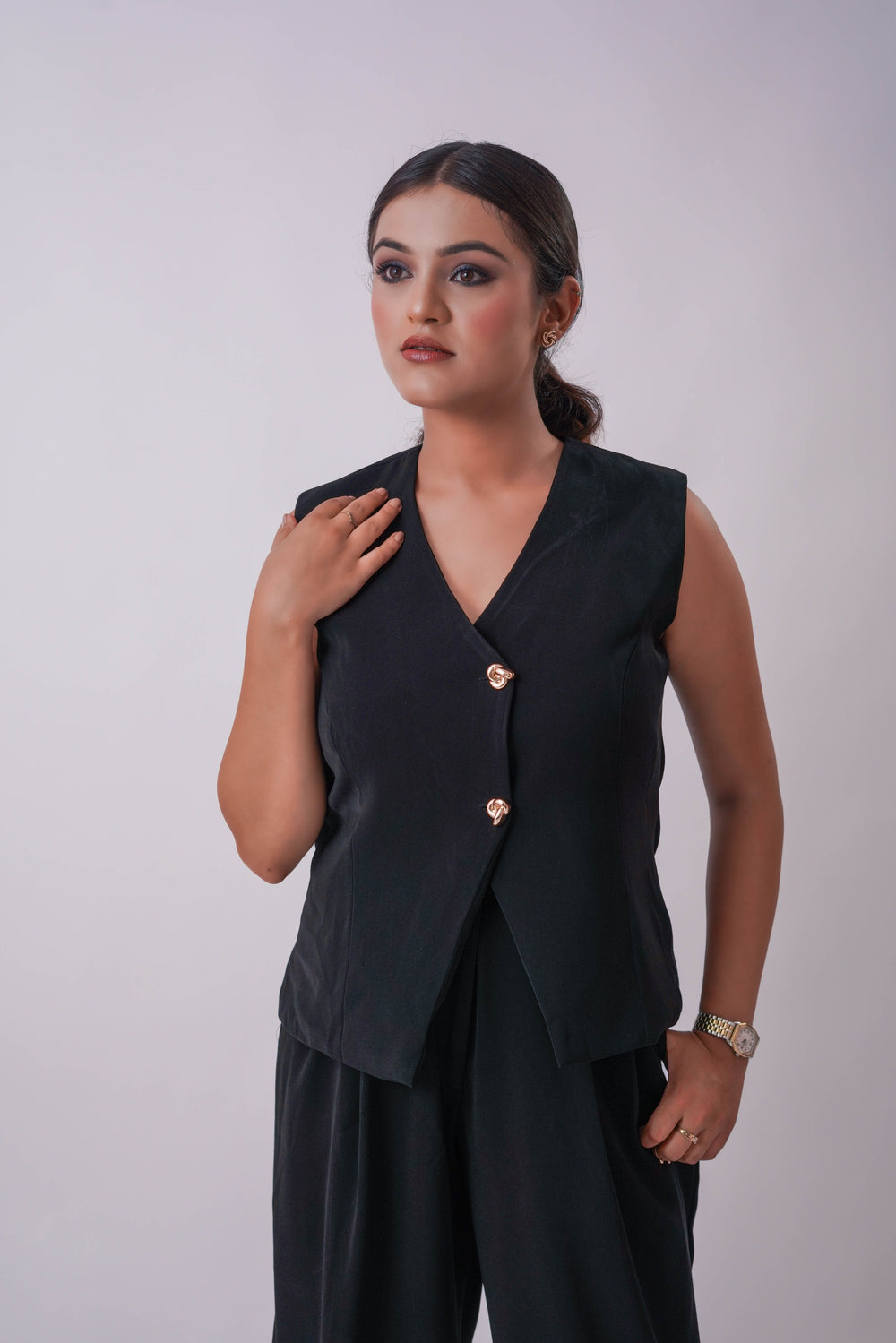 jet black only vest