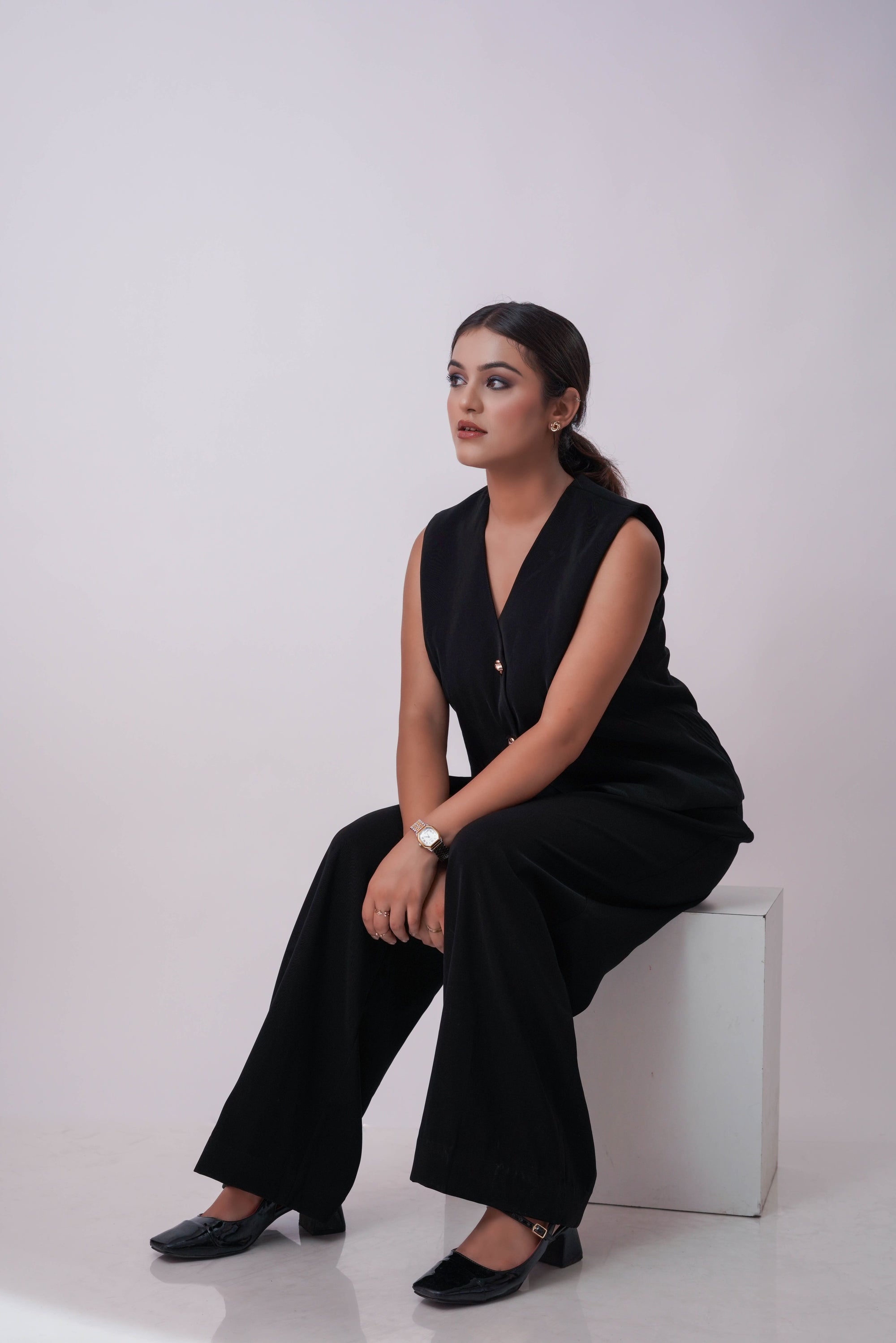 jet black vest + trouser