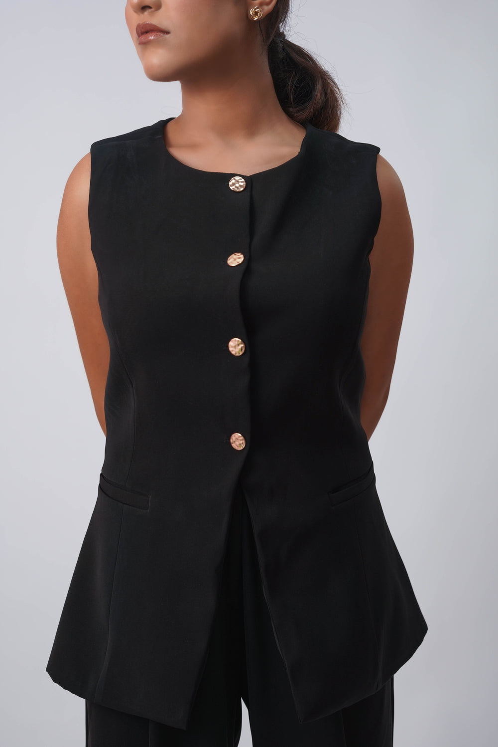 jet black only vest