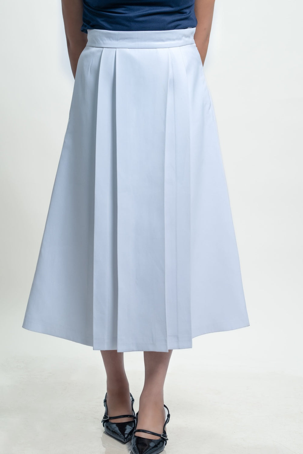 Classic Pleat Midi Skirt
