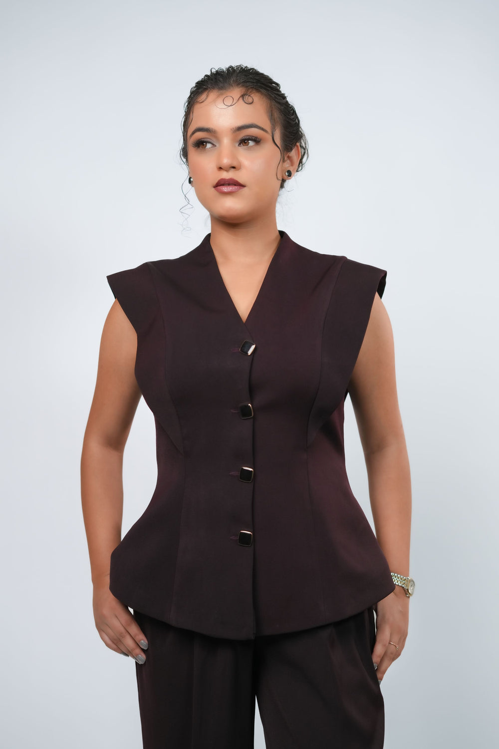 Frame Vest - Deep Plum