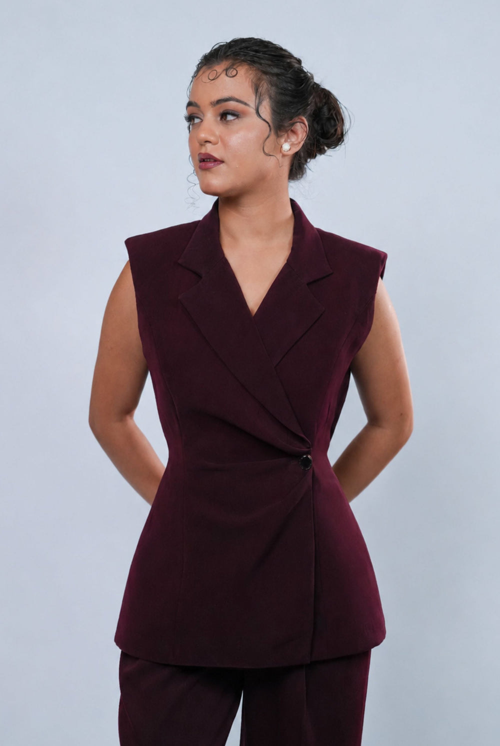 Signature Wrap Vest - Rich Maroon