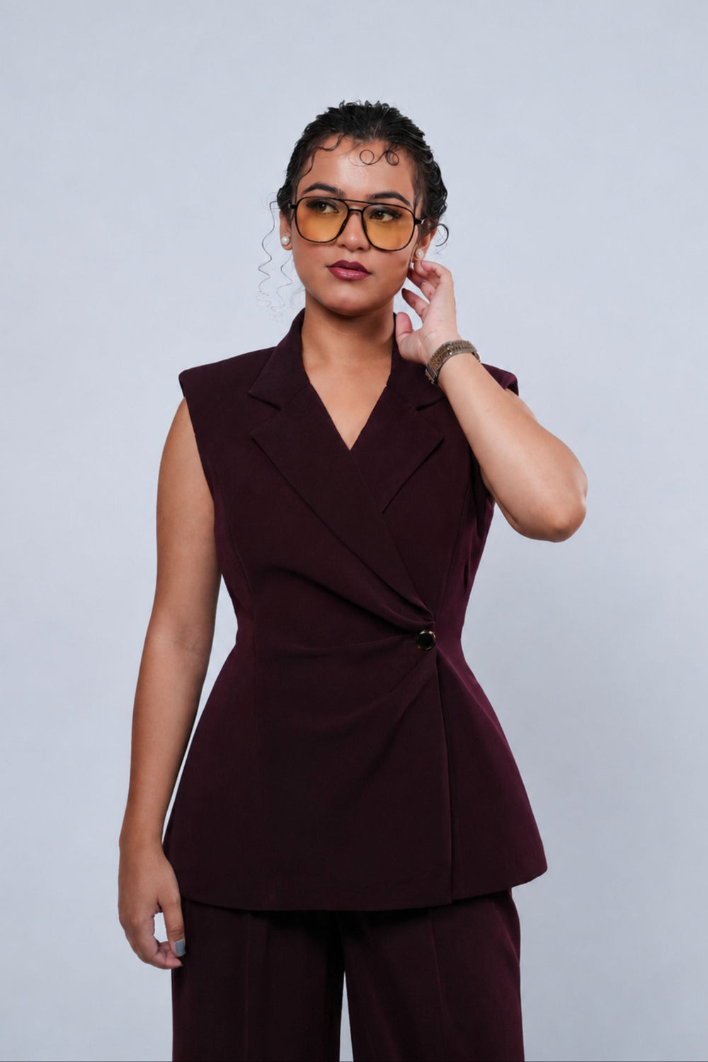Signature Wrap Vest - Rich Maroon